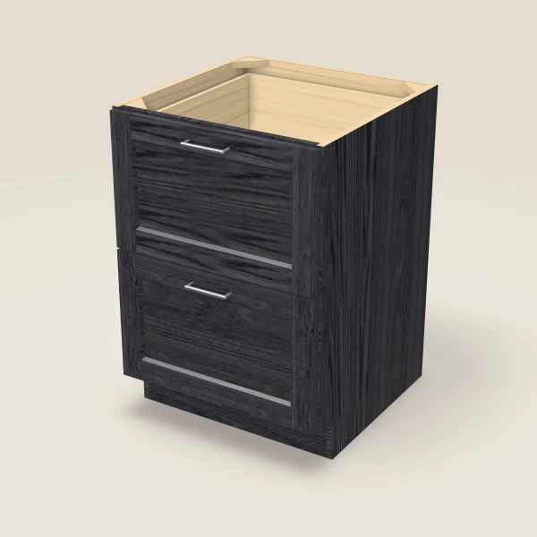 24" 2-Drawer Base — Blaze Black, 3D picture