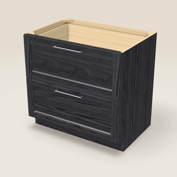 36" 2-Drawer Base — Blaze Black, 3D picture