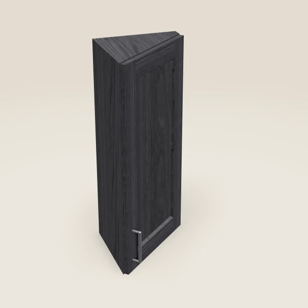 12" Wall End Angle Cabinet — 30" High — Blaze Black, 3D picture