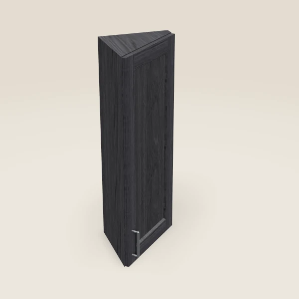 12" Wall End Angle Cabinet — 36" High — Blaze Black, 3D picture
