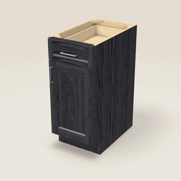 15" Base Cabinet — Blaze Black, 3D picture
