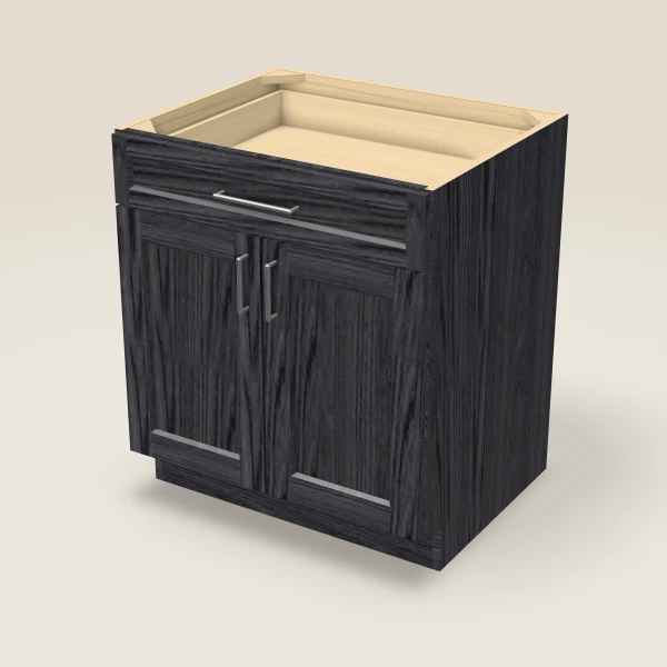 30" Base Cabinet — Double Door — Blaze Black, 3D picture
