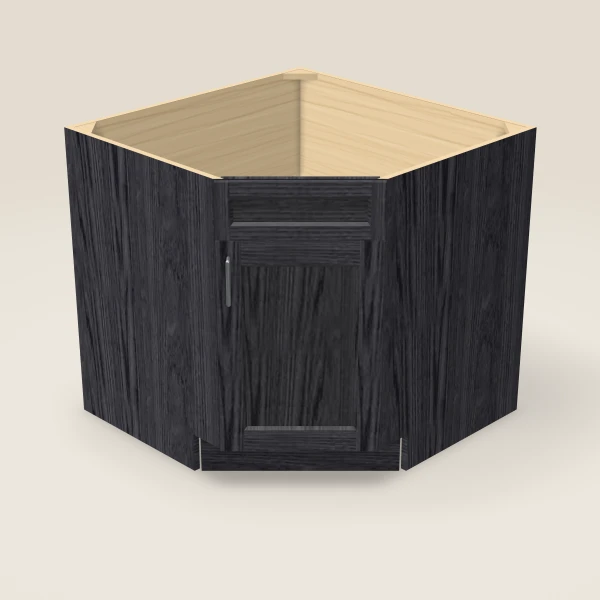 Diagonal Corner Sink Base — 36" — Blaze Black, 3D picture