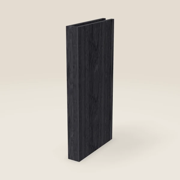 3" Boxed Column, Wall — 30" High, 15" Deep — Blaze Black, 3D picture