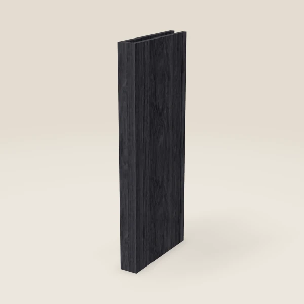 3" Boxed Column, Wall — 36" High, 15" Deep — Blaze Black, 3D picture