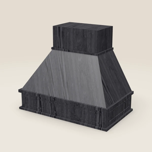 36" Curved Range Hood — Blaze Black, 3D picture