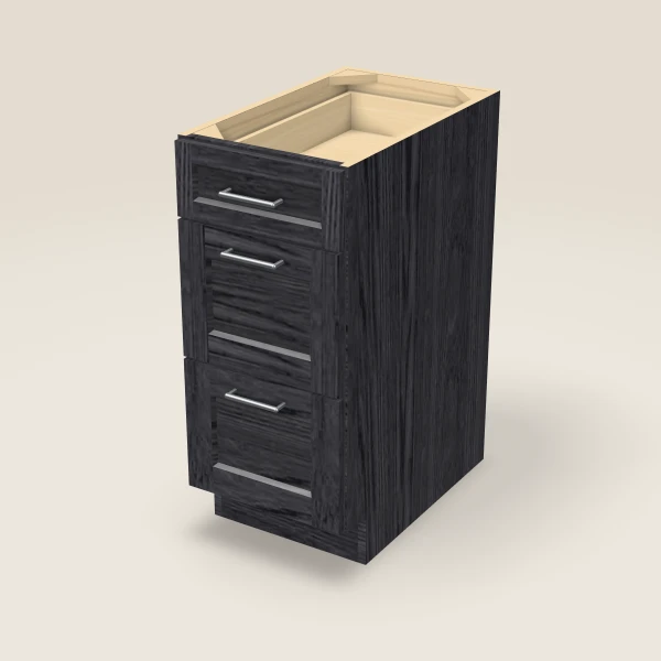 15" 3-Drawer Base — Blaze Black, 3D picture
