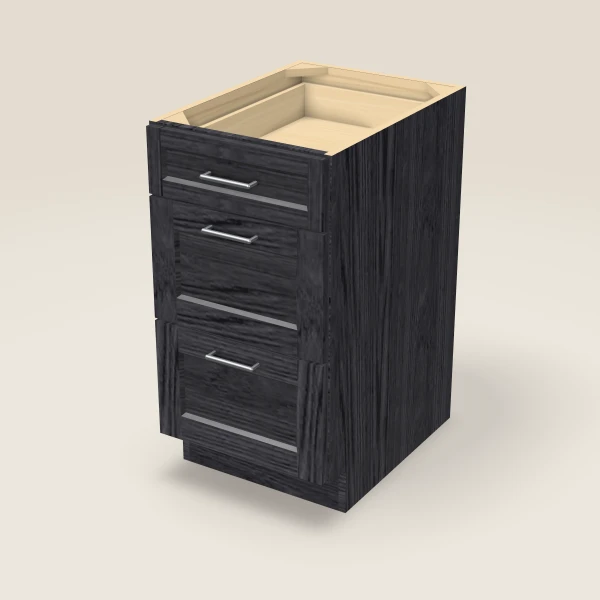 18" 3-Drawer Base — Blaze Black, 3D picture