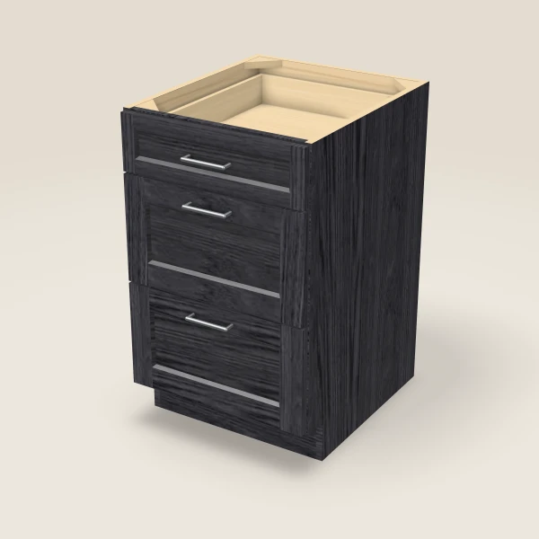 21" 3-Drawer Base — Blaze Black, 3D picture