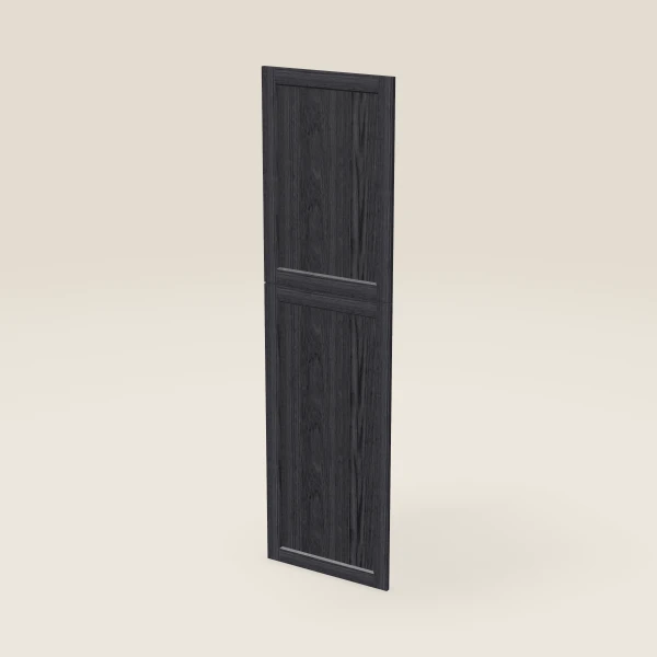 Wall Pantry End Decorative Door Set — for 90" Pantry, 2 doors: 23¾" × 35-5/16" and 23¾" × 49¼" — Blaze Black, 3D picture