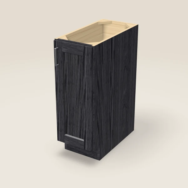 12" Full Height Base Cabinet — Blaze Black, 3D picture