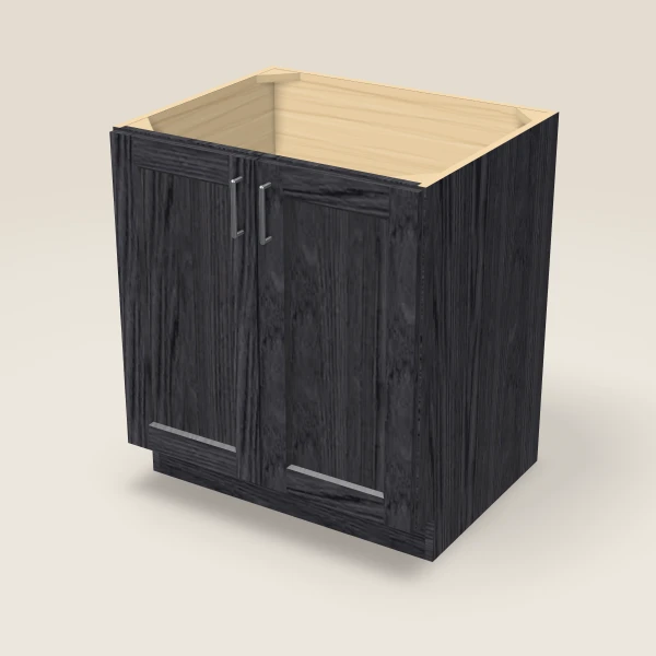 30" Full Height Base Cabinet — Double Door — Blaze Black, 3D picture