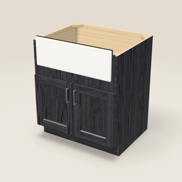 30" Farm Sink Base — Blaze Black, 3D picture