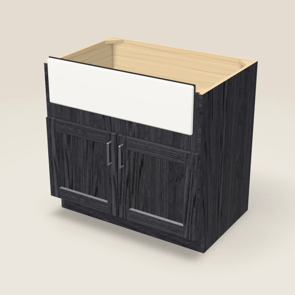 36" Farm Sink Base — Blaze Black, 3D picture