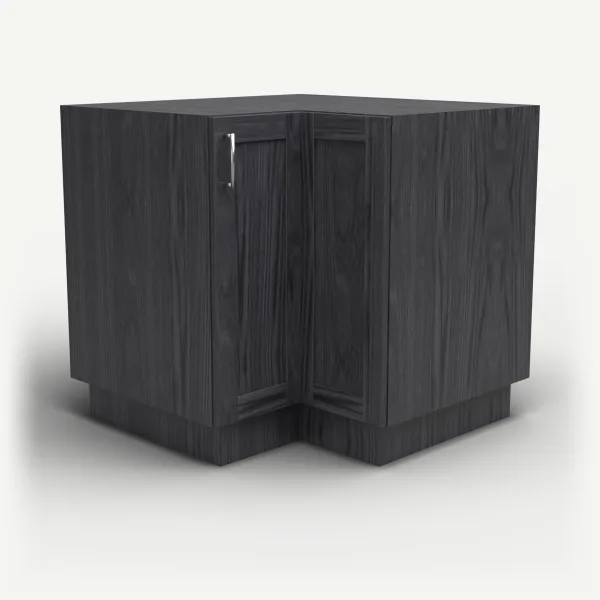Easy Reach Corner Cabinet, Bi-Fold Door — 36" — Blaze Black, 3D picture