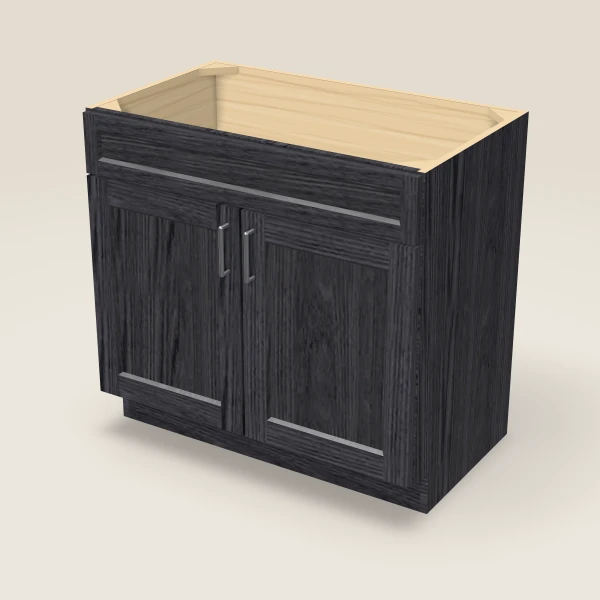 36" Vanity, Doors Only — Blaze Black, 3D picture