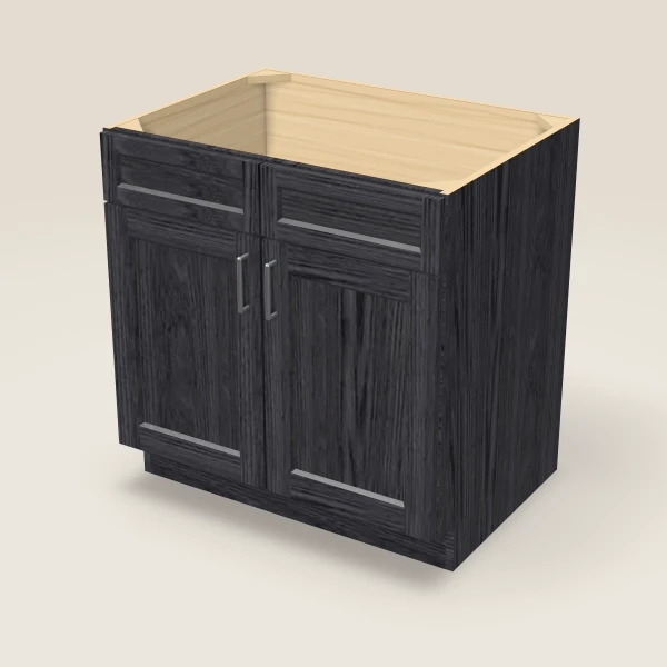 33" Sink Base — Double Door — Blaze Black, 3D picture