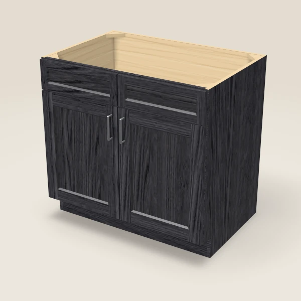36" Sink Base — Double Door — Blaze Black, 3D picture