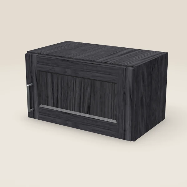 21" Wall Cabinet — 12" High — Blaze Black, 3D picture