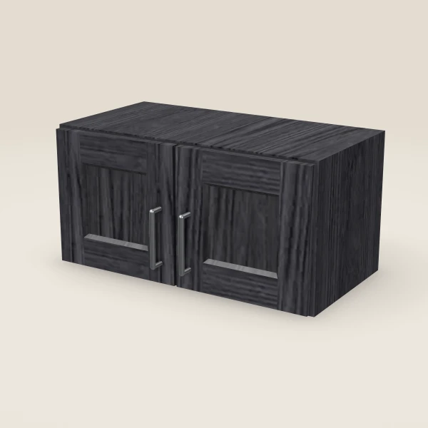 24" Wall Cabinet — 12" High, Double Door — Blaze Black, 3D picture