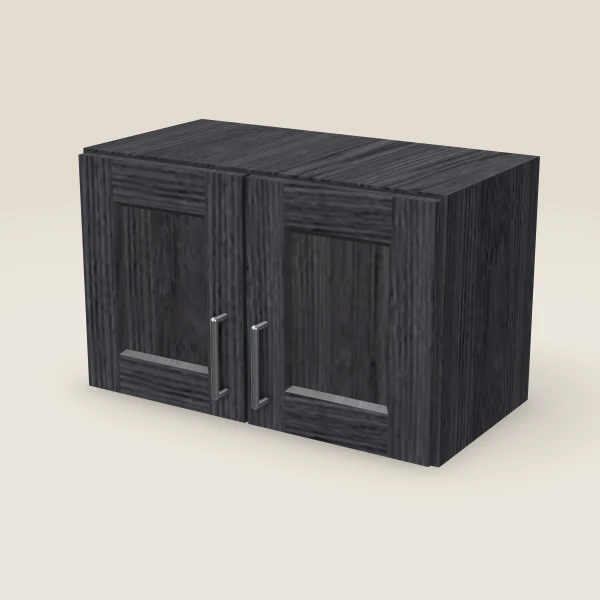 24" Wall Cabinet — 15" High, Double Door — Blaze Black, 3D picture