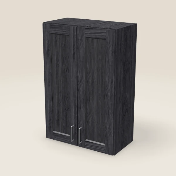 24" Wall Cabinet — 36" High, Double Door — Blaze Black, 3D picture