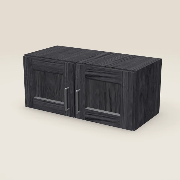 27" Wall Cabinet — 12" High, Double Door — Blaze Black, 3D picture
