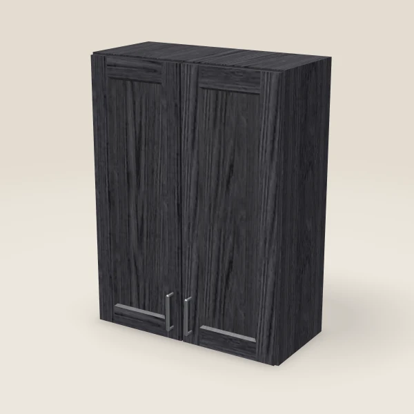 27" Wall Cabinet — 36" High, Double Door — Blaze Black, 3D picture