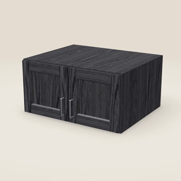 30" Wall Cabinet — 15" High, 24" Deep, Double Door — Blaze Black, 3D picture