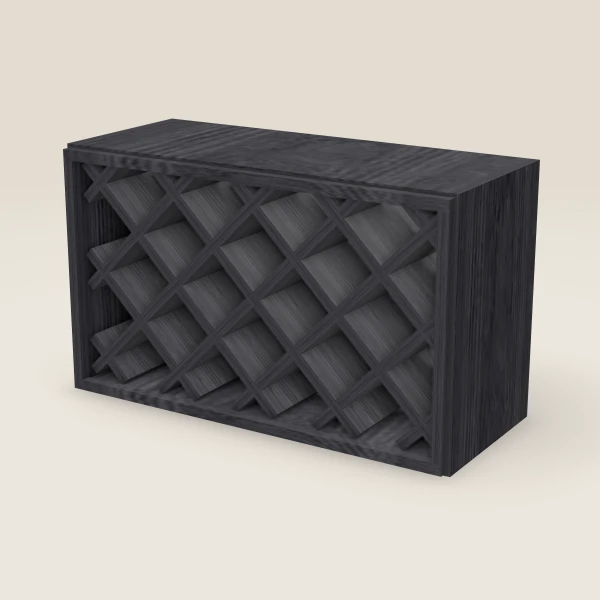 30" Wine Rack Wall Cabinet — 18" High — Blaze Black, 3D picture