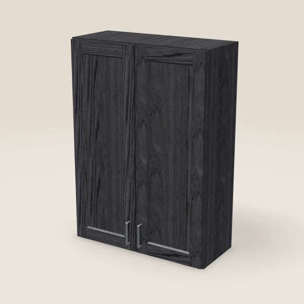30" Wall Cabinet — 42" High, Double Door — Blaze Black, 3D picture