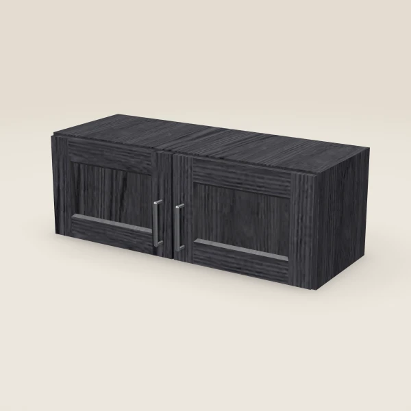 33" Wall Cabinet — 12" High, Double Door — Blaze Black, 3D picture