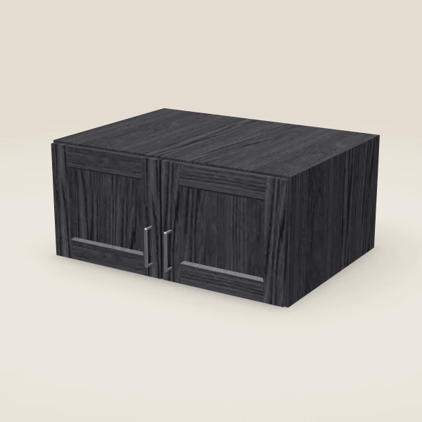 33" Wall Cabinet — 15" High, 24" Deep, Double Door — Blaze Black, 3D picture
