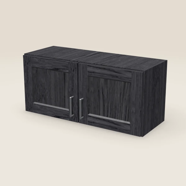 Gabinete de pared de 33" — 15" de alto, dos puertas — Blaze Black, imagen en 3D