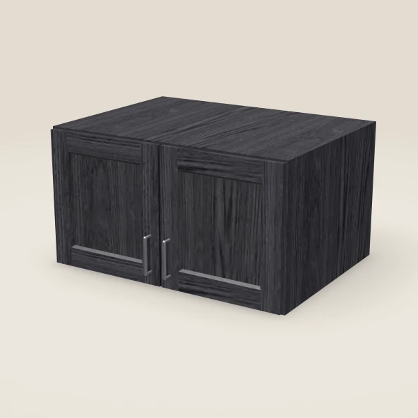33" Wall Cabinet — 18" High, 24" Deep, Double Door — Blaze Black, 3D picture