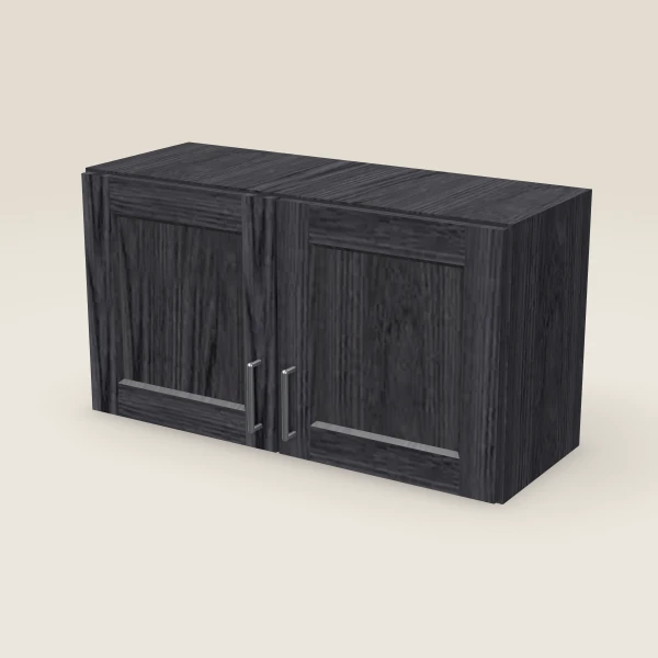 33" Wall Cabinet — 18" High, Double Door — Blaze Black, 3D picture