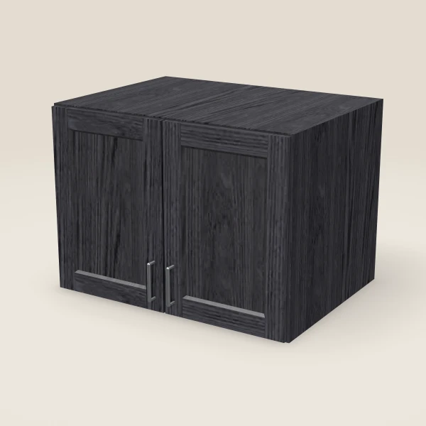 33" Wall Cabinet — 24" High, 24" Deep, Double Door — Blaze Black, 3D picture