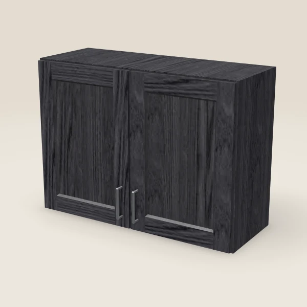 33" Wall Cabinet — 24" High, Double Door — Blaze Black, 3D picture