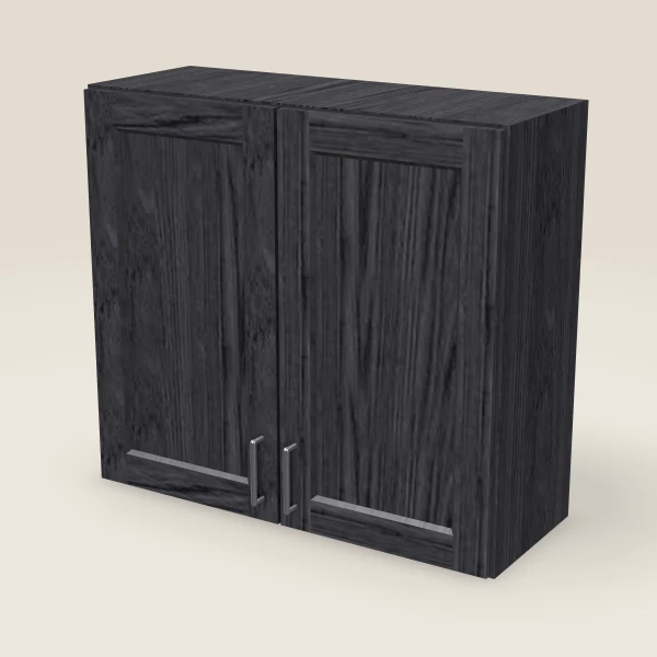 33" Wall Cabinet — 30" High, Double Door — Blaze Black, 3D picture