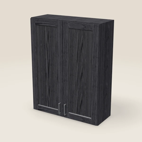 33" Wall Cabinet — 42" High, Double Door — Blaze Black, 3D picture