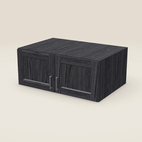 36" Wall Cabinet — 15" High, 24" Deep, Double Door — Blaze Black, 3D picture
