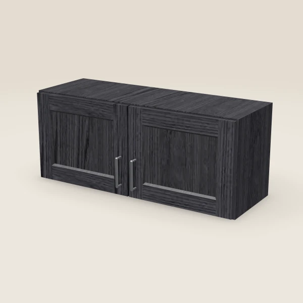 36" Wall Cabinet — 15" High, Double Door — Blaze Black, 3D picture