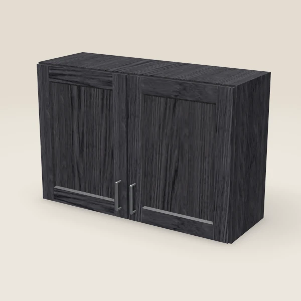 36" Wall Cabinet — 24" High, Double Door — Blaze Black, 3D picture
