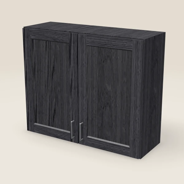 36" Wall Cabinet — 30" High, Double Door — Blaze Black, 3D picture