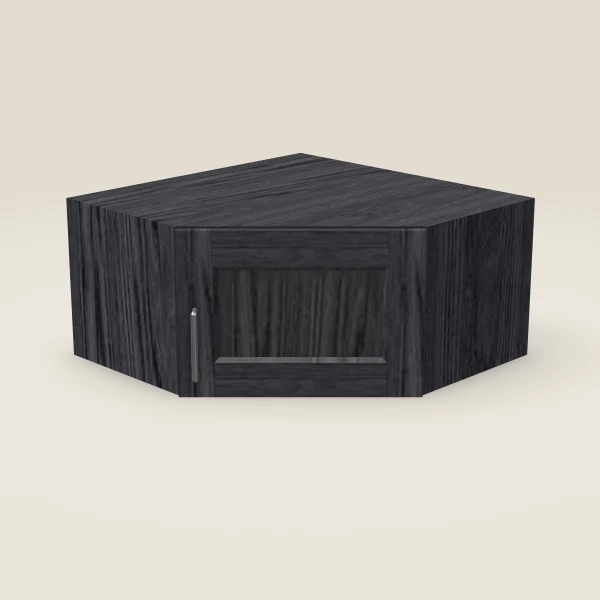 24" Wall Diagonal Corner — 12" High — Blaze Black, 3D picture