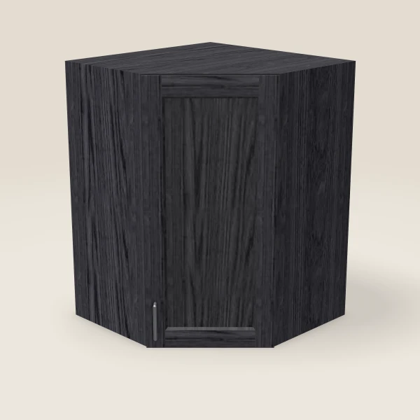 27" Wall Diagonal Corner — 36" High, 15" Deep — Blaze Black, 3D picture