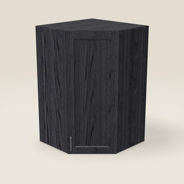 27" Wall Diagonal Corner — 42" High, 15" Deep — Blaze Black, 3D picture