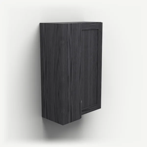 24" Wall Corner Cabinet, Bi-Fold Door — 36" High — Blaze Black, 3D picture