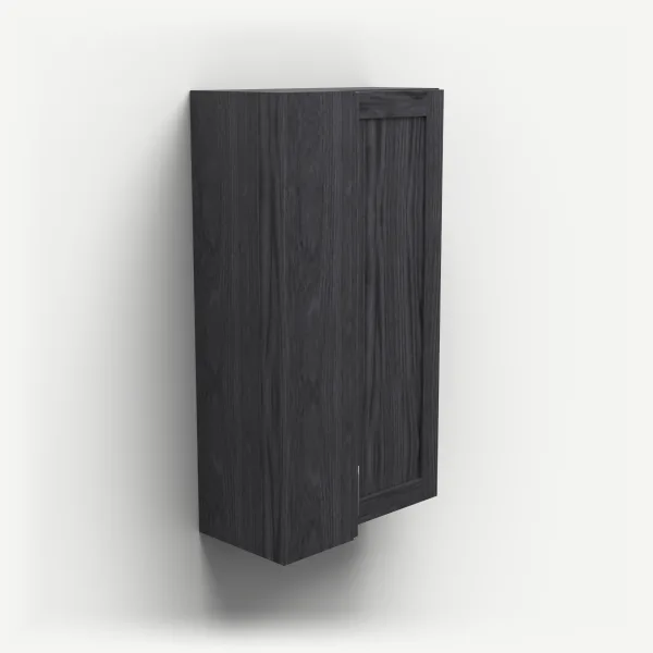24" Wall Corner Cabinet, Bi-Fold Door — 42" High — Blaze Black, 3D picture