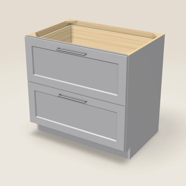 Base de 2 cajones de 36" — Lait Grey, imagen en 3D